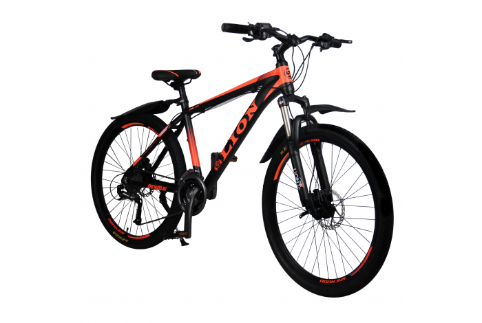 Велосипед скоростной "Lion" 26" оранжевый, 27 скор.(Shimano), алюм.рама 18, тормоза дисковые гидравлические