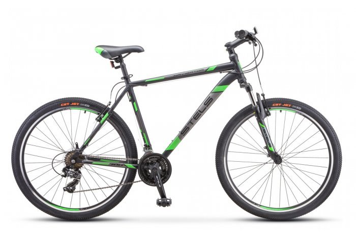 Велосипед 27,5 Stels Navigator-700 MD  F010 21" Чёрный/зелёный