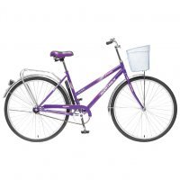 Велосипед FOXX 28" дорожный LADY FIESTA,20, фиолетовыйй + передняя корзина