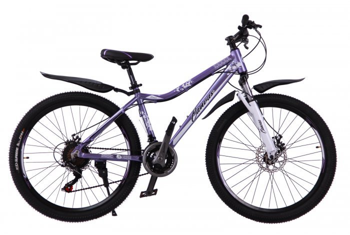 Велосипед скоростной "Canvas" 26" фиолетовый, 21 скор.(Shimano), алюм.рама, тормаза мех.дисковые