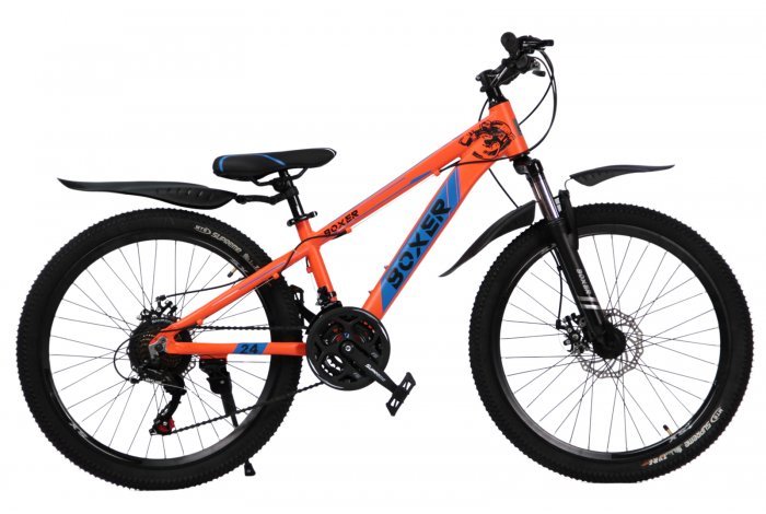 Велосипед скоростной 24 "Boxer" оранжевый, 21 скор.(Shimano), алюм.рама, тормаза мех.дисковые