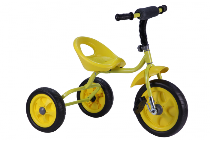 Детский трехколесный велосипед желтый