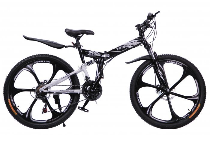Велосипед скоростной "Troblade 5.0 GX" 26 на литых дисках складной, 24 скорости, черно-белый