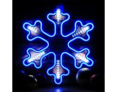 Каркасная светодиодная фигура Снежинка синий,30 см