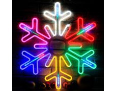 Каркасная светодиодная фигура Снежинка разноцветный,80 см