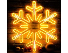 Каркасная светодиодная фигура Снежинка теплый желтый,80 см