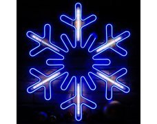 Каркасная светодиодная фигура Снежинка синий,80 см