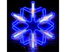 Каркасная светодиодная фигура Снежинка синий,60 см