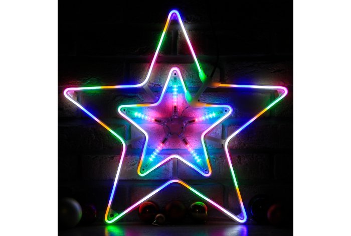 Каркасная светодиодная фигура Звезда разноцветный,80 см