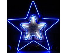 Каркасная светодиодная фигура Звезда синий,80 см