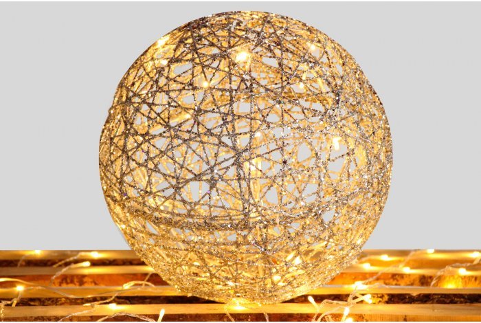 Фигура Шар светодиодный новогодний 40 см, каркасный, серебристый, 10 pcs