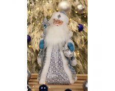 Музыкальная фигура Дед Мороз под елку 40см Серебристый
