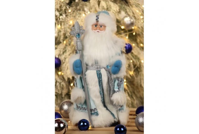 Музыкальная фигура Дед Мороз под елку 40см Голубой