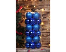 Набор шаров на елку 24шт 8см синий