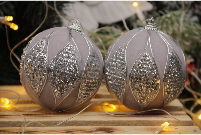 Новогодние шары на елку "Глазурь" 10см 2шт