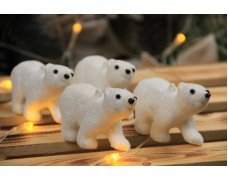 Новогодняя игрушка "Белые медведи" 4шт
